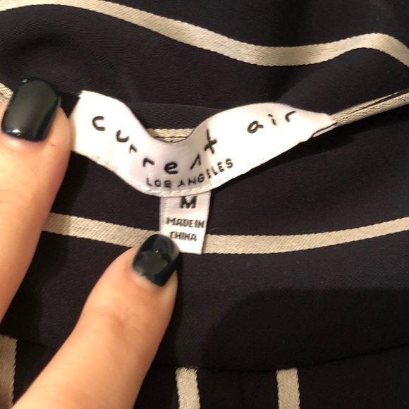 Wide Leg Stripped Capri with Side Slit - Picture 4 of 8